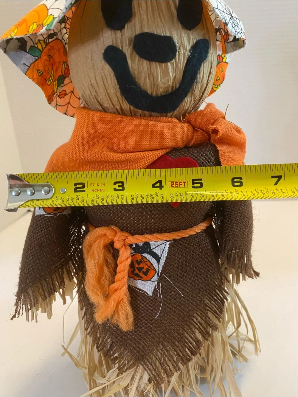 Scarecrow Harvest Decor Fabric Tabletop Decoration Fall Thanksgiving Straw